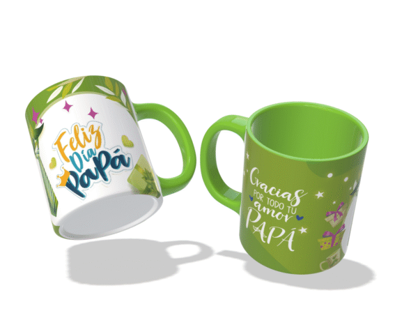 Taza azul para el Día del Padre con interior de color – vista 6