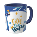 Taza azul para el Día del Padre con interior de color