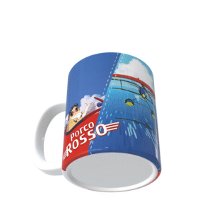 Taza Porco Rosso de cerámica blanca – vista 4