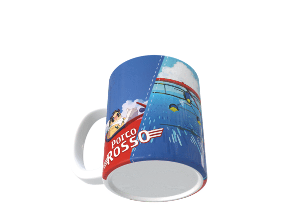 Taza Porco Rosso de cerámica blanca – vista 4