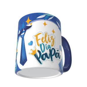 Taza azul para el Día del Padre con interior de color – vista 4