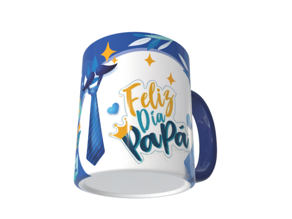 Taza azul para el Día del Padre con interior de color – vista 4