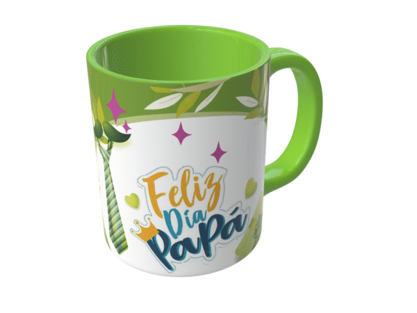 Taza azul para el Día del Padre con interior de color – vista 5