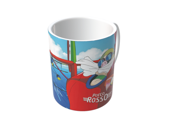 Taza Porco Rosso de cerámica blanca – vista 3