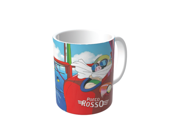Taza Porco Rosso de cerámica blanca – vista 5
