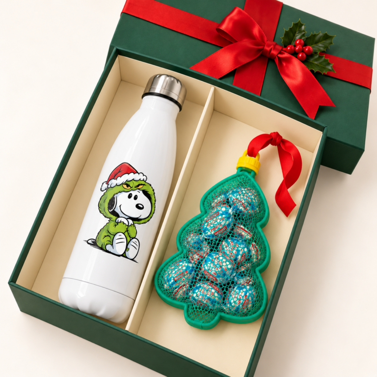 Pack navideño personalizado con termo y arbolito dulcero de Zero ST